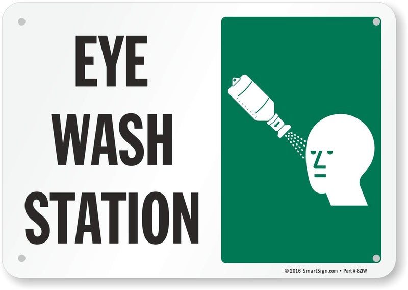 SmartSign S2-0584-PL-10 "Eye Wash Station" Sign | 7" x 10" Plastic - Image 1